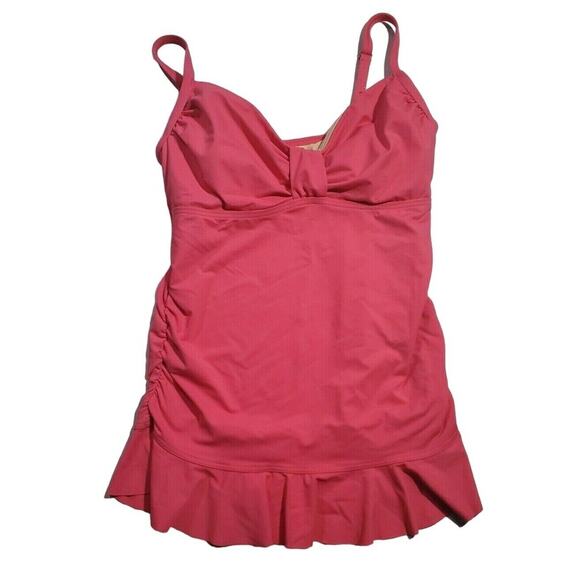 Lands End Swim Top Size 6 Womens Pink Adjustable Straps Padded Wired Tankini - Picture 1 of 5
